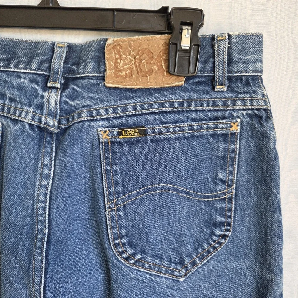 Vtg 70s LEE Jeans Womens 30x30 Blue Denim Straight High Rise‎ Western Workwear